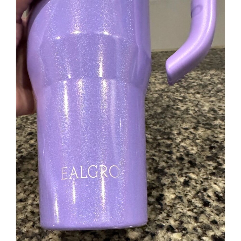 EALGRO 40 oz Tumbler w/ Handle, Insulated Travel Cup w/ Lid & Straw, Lavender